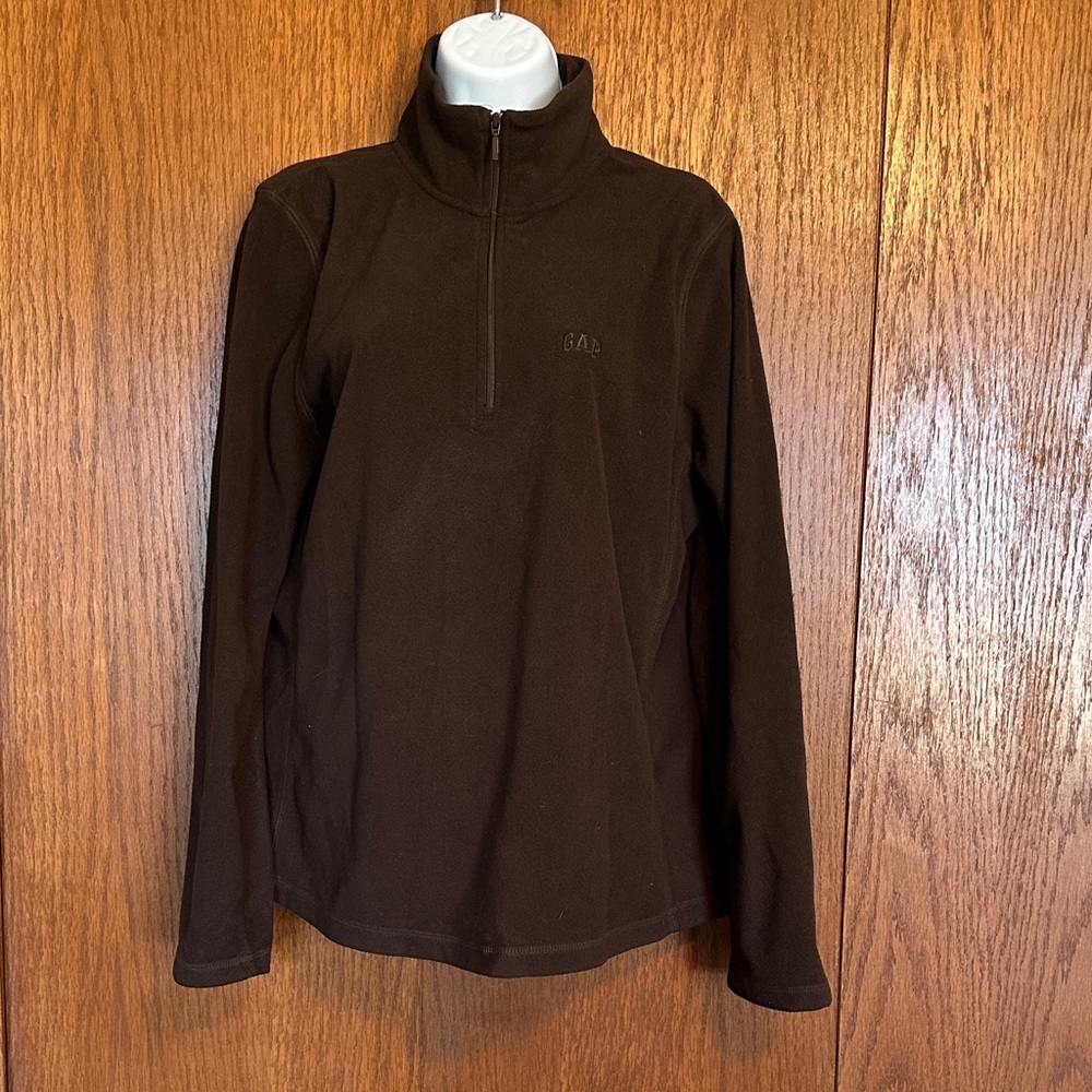 GAP Dark Brown Half-Zip Fleece Pullover